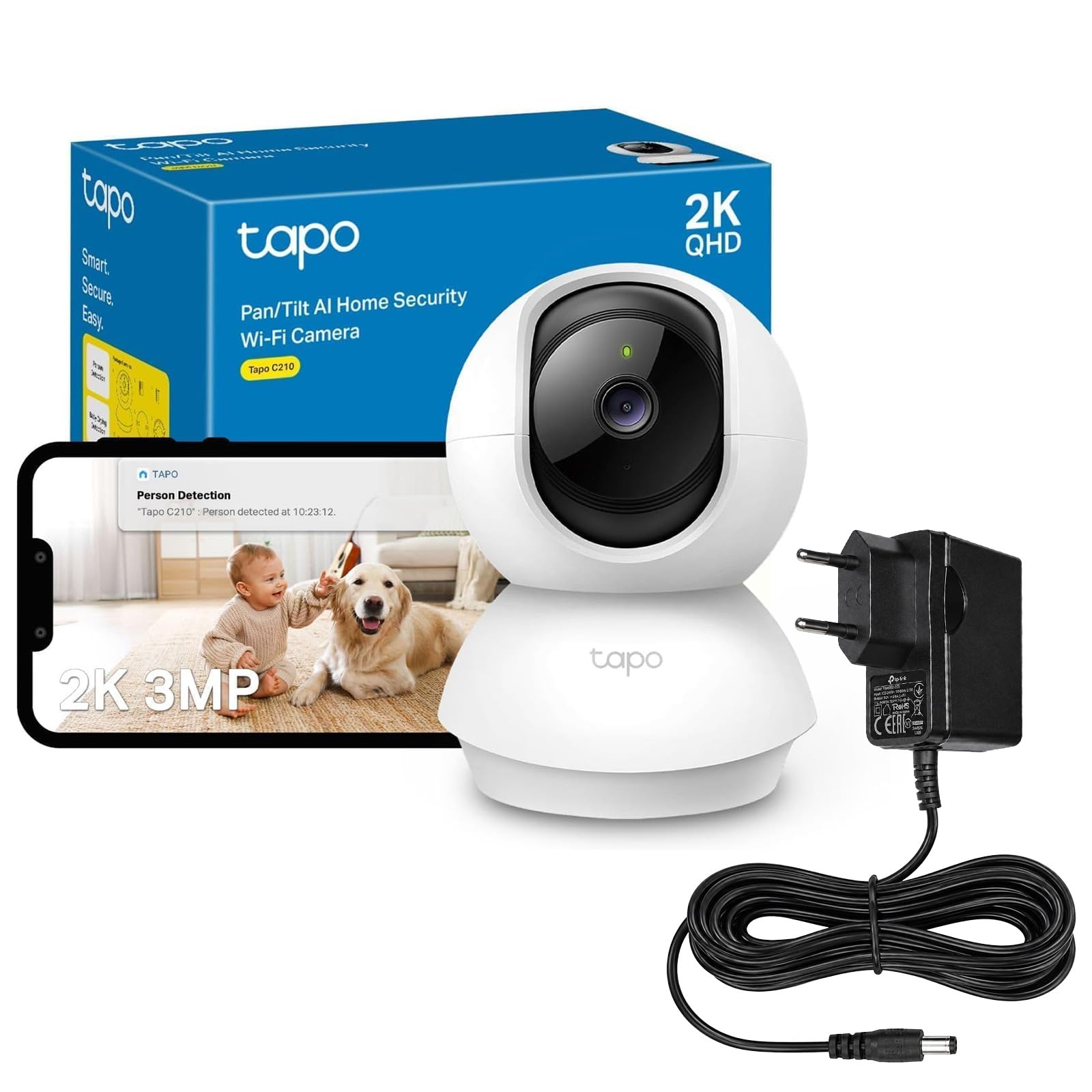 Tapo 2K C210 Smart Smart 360° WiFi Indoor Camera | Baby Crying Detection,Night V