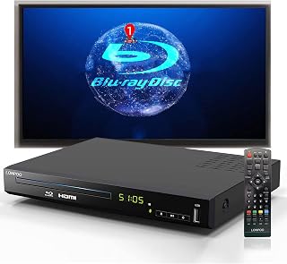 Blu Ray DVD Player,LONPOO Full HD Blu-ray Disc Player with Metal Shell,No Skip,No Picture Freeze,Noise Cancellation, 1080P Home Theater DVD Player with HDMI Output, Support HDD and USB Playback