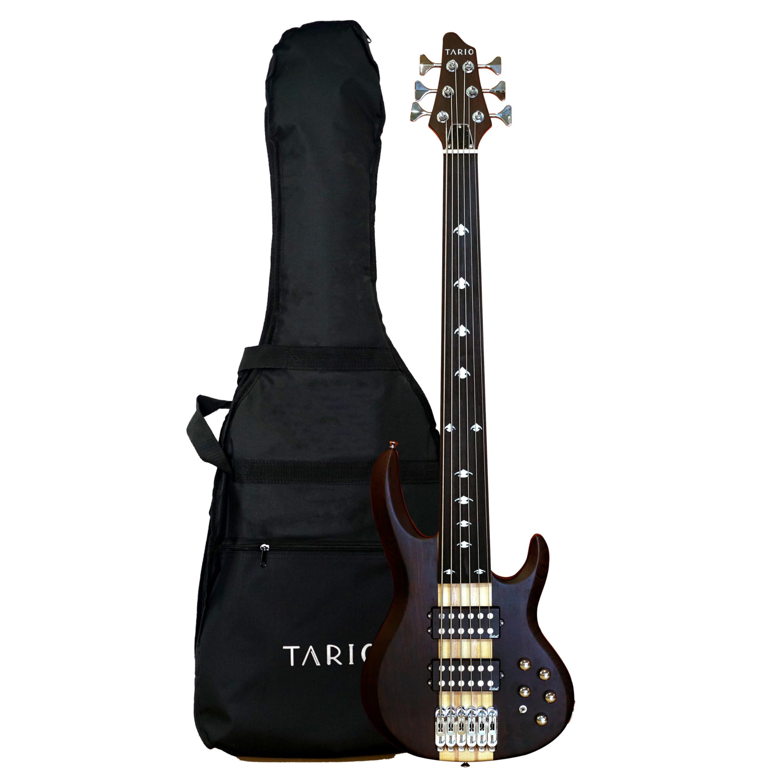 TARIO Fretless 6 string through-neck electric bass Guitar Millettia Laurentii bo