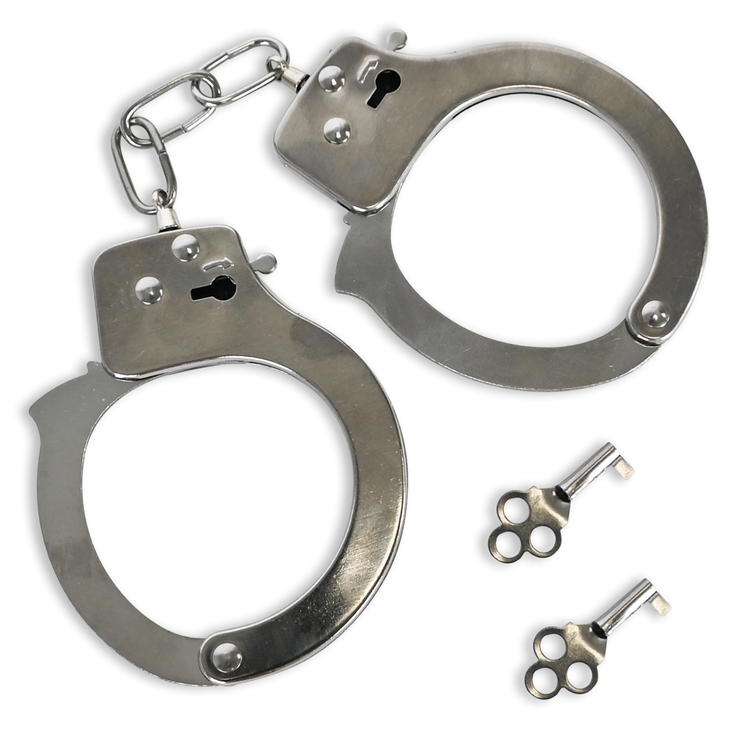 Deluxe Toy Cuffs with Key, Handcuffs Role Play Toys, Cowboy Sheriff Police Costu