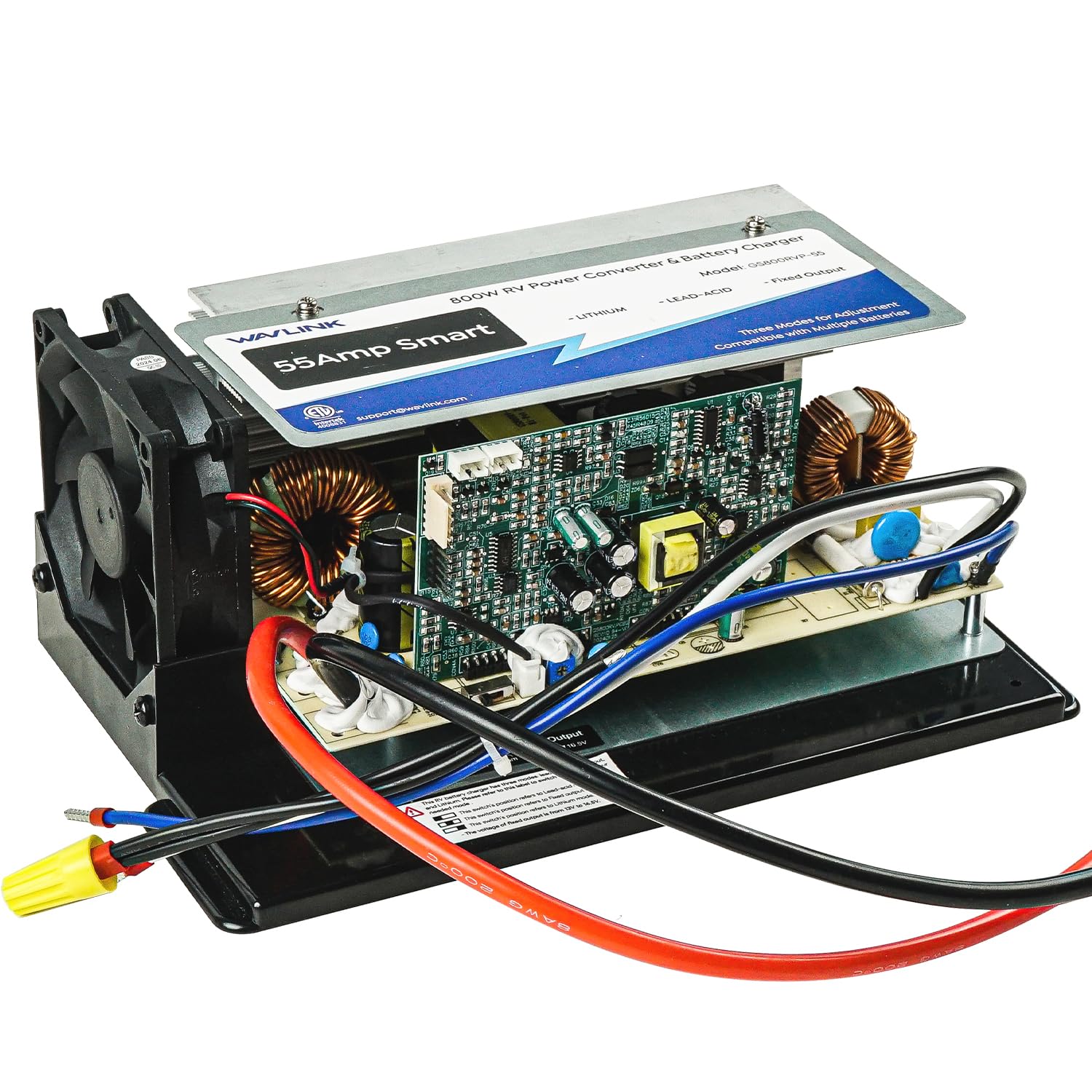 WAVLINK 55A RV Power Converter 120V AC to 12V DC Battery Charger | 3 Smart Charg