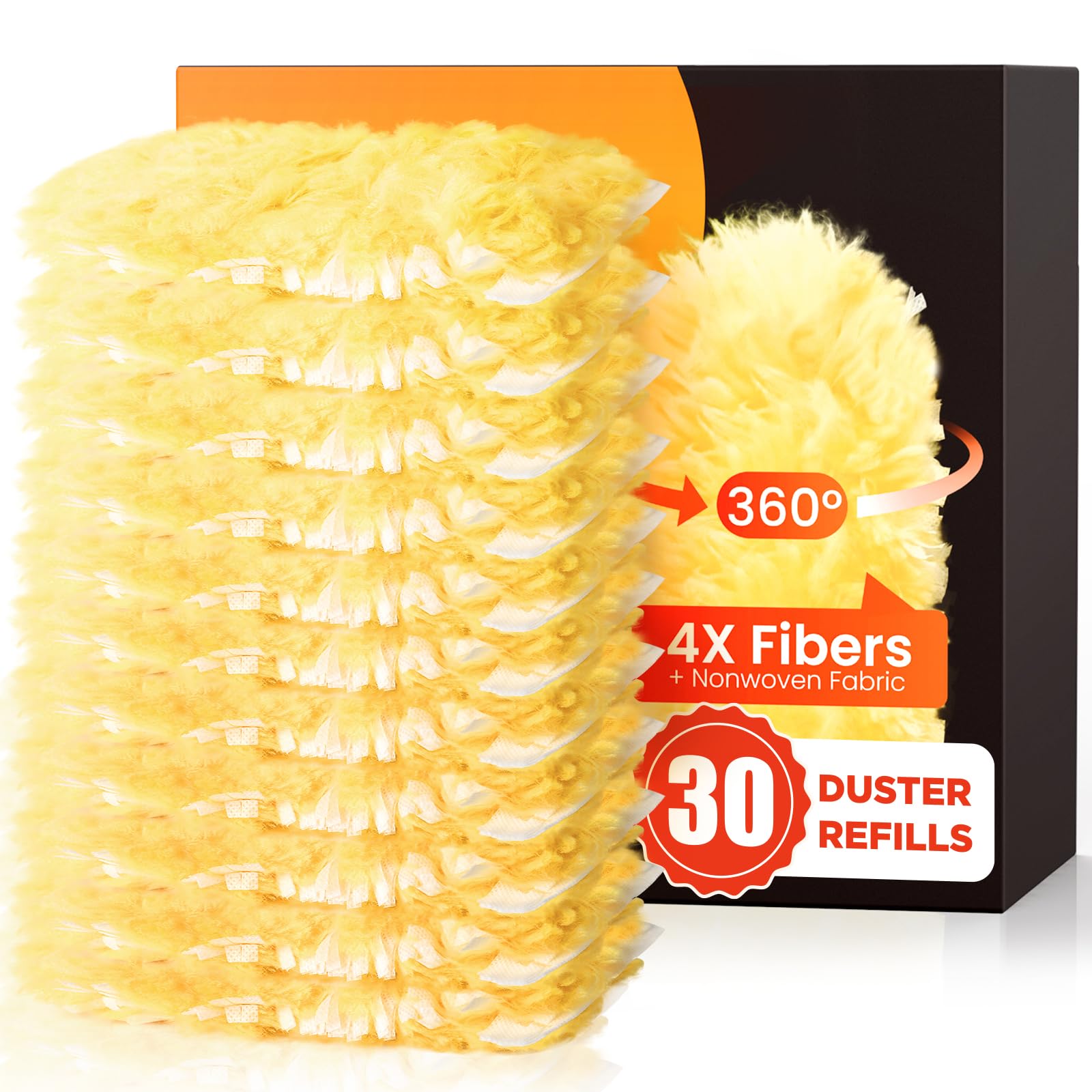 30 Count Heavy Duty Duster Refills for Swiffer, Multisurface 360° Larger Size Du