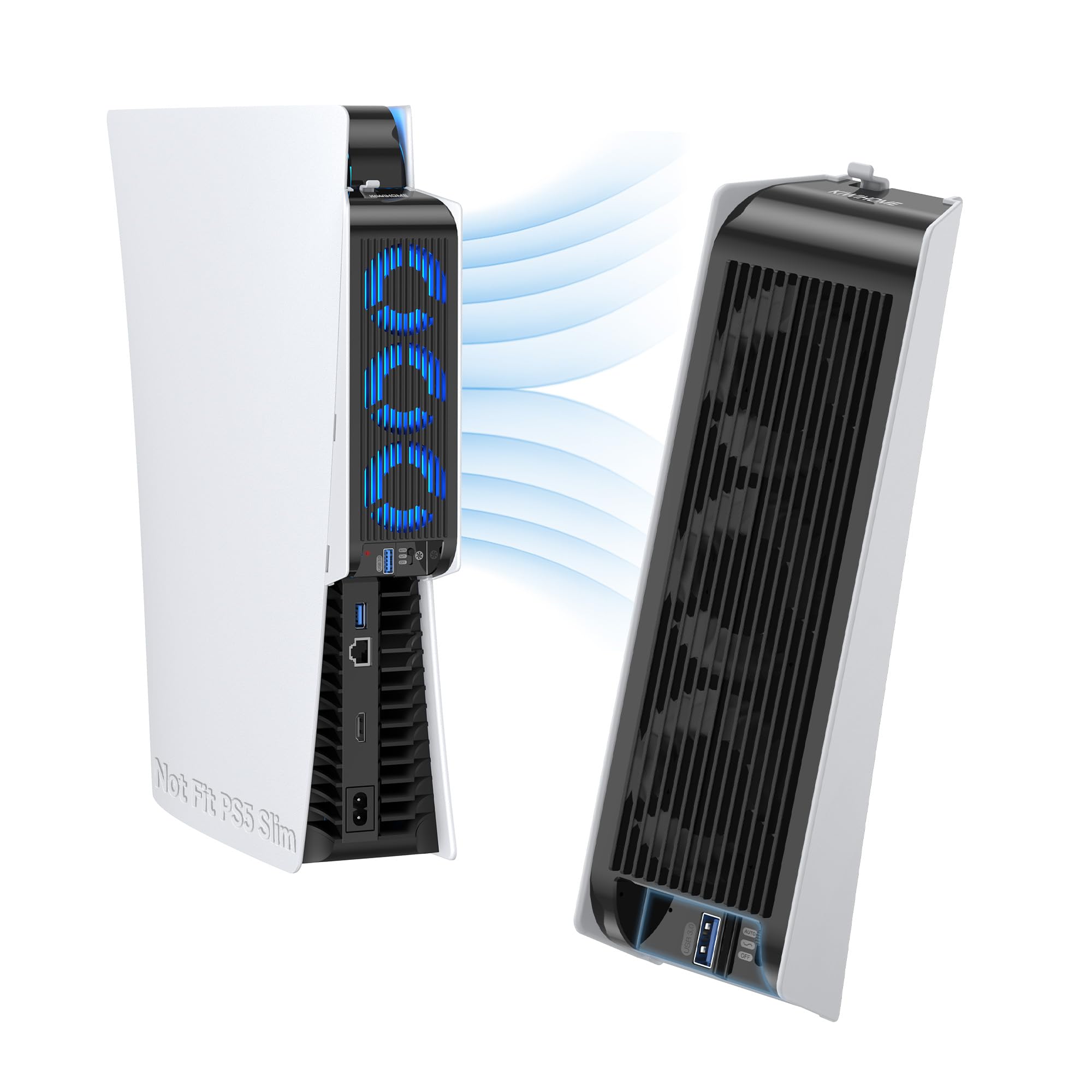 KIWIHOME Cooling Fan for PS5 2020, Quiet Cooler with Auto Speed USB3.0 | Fits PS