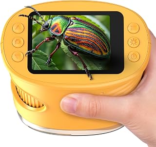1000X Microscope for Kids, Handheld Digital Microscope with 4K HD Screen | STEM Toys Birthday Gifts for Boys Girls Age 3-12, USB Rechargeable Pocket Microscope with Camera for Photo Video