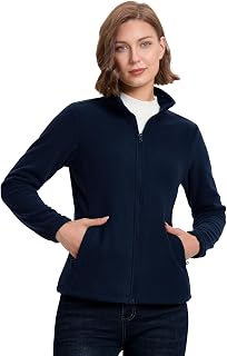 33,000ft Women's Fleece Jacket Lightweight Warm Full Zip Breathable Microfleece Casual Long Sleeve Travel Outdoor Sports Jacket