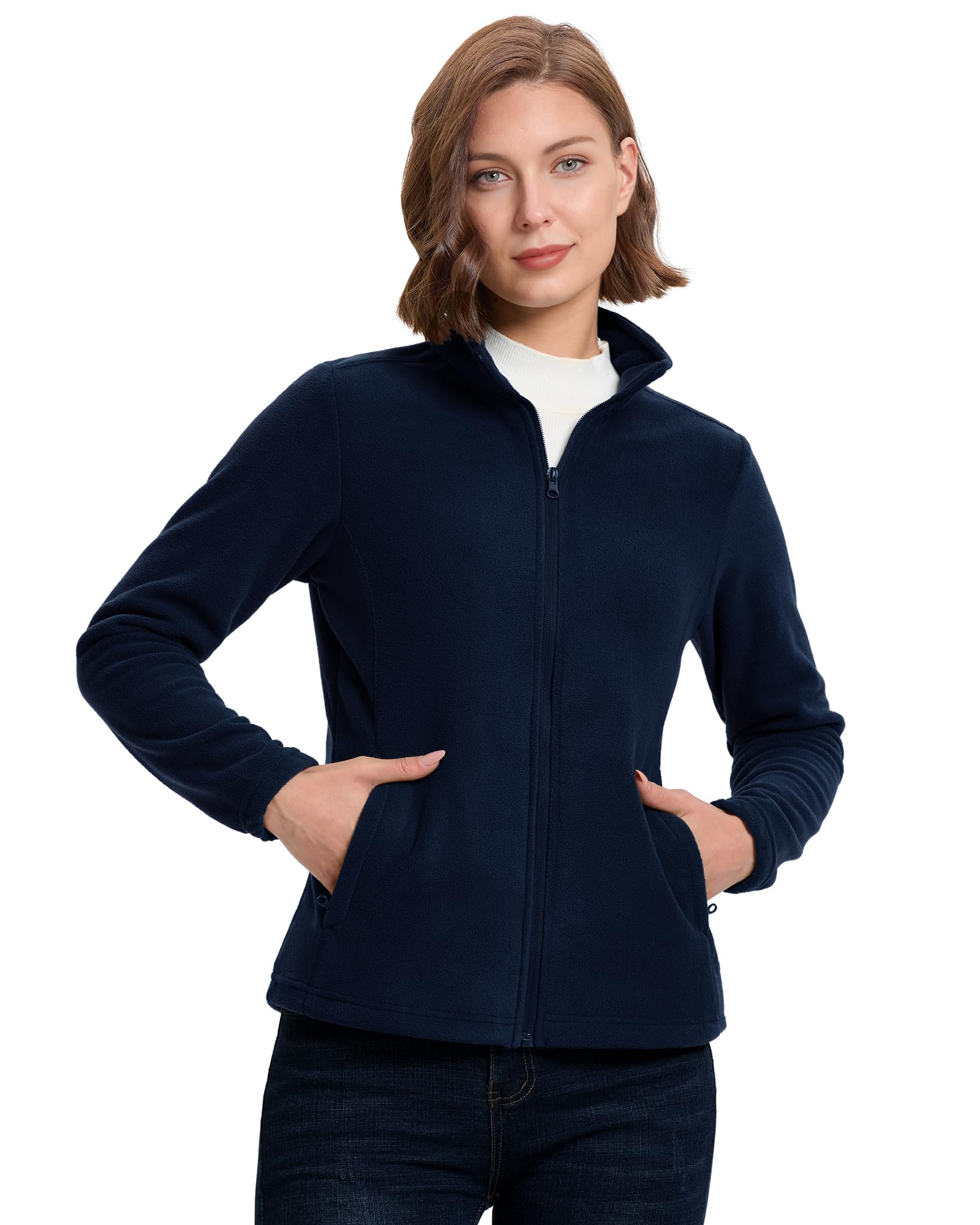 33,000ft Women's Fleece Jacket Lightweight Warm Full Zip Breathable Microfleece 