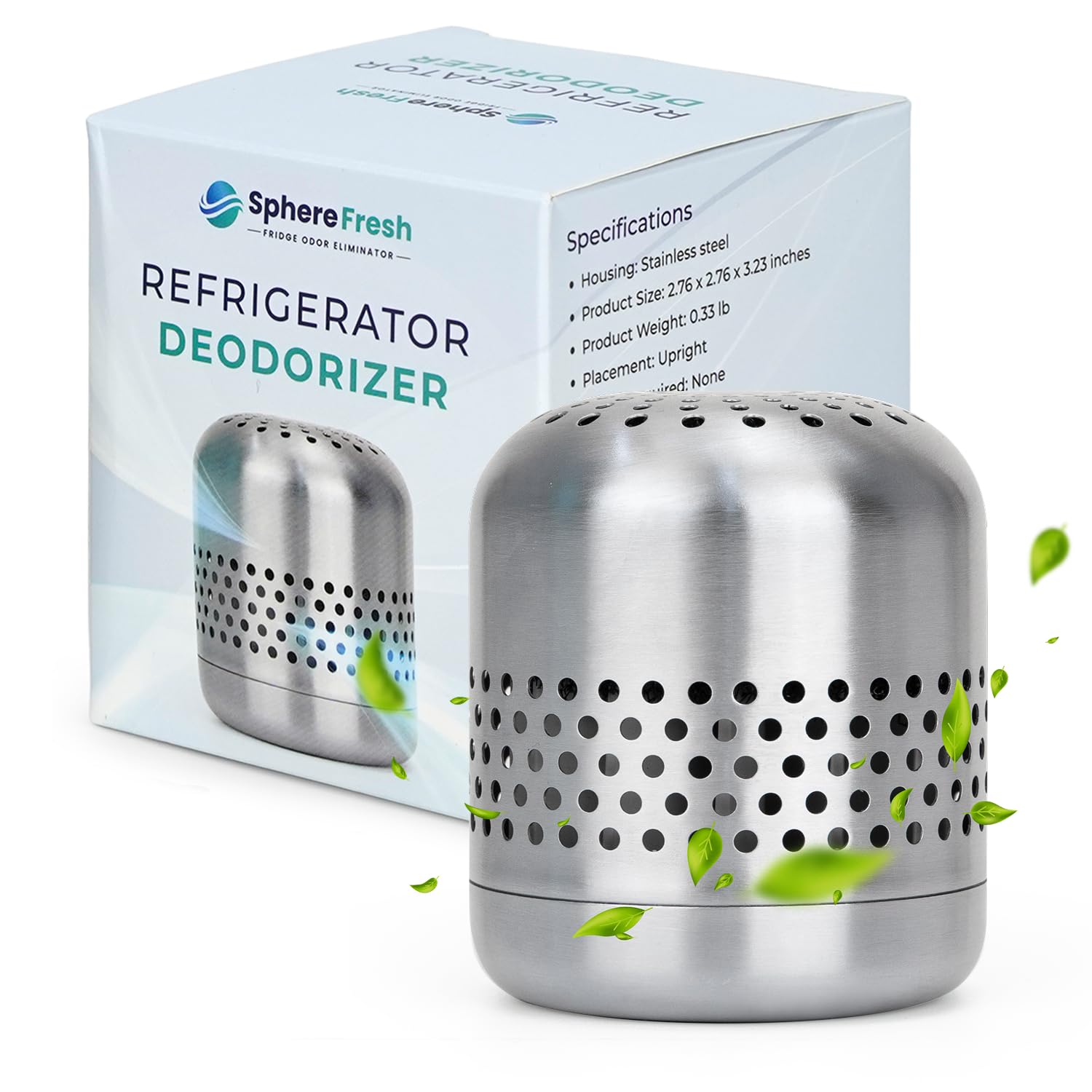 SphereFresh Fridge Deodorizer - Refrigerator Odor Eliminator Lasts Up to 10 Year