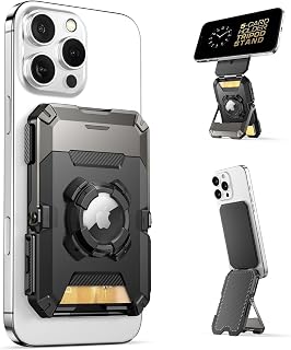 SUPCASE for MagSafe Wallet with AirTag Holder, Hold 5 Cards, Dark