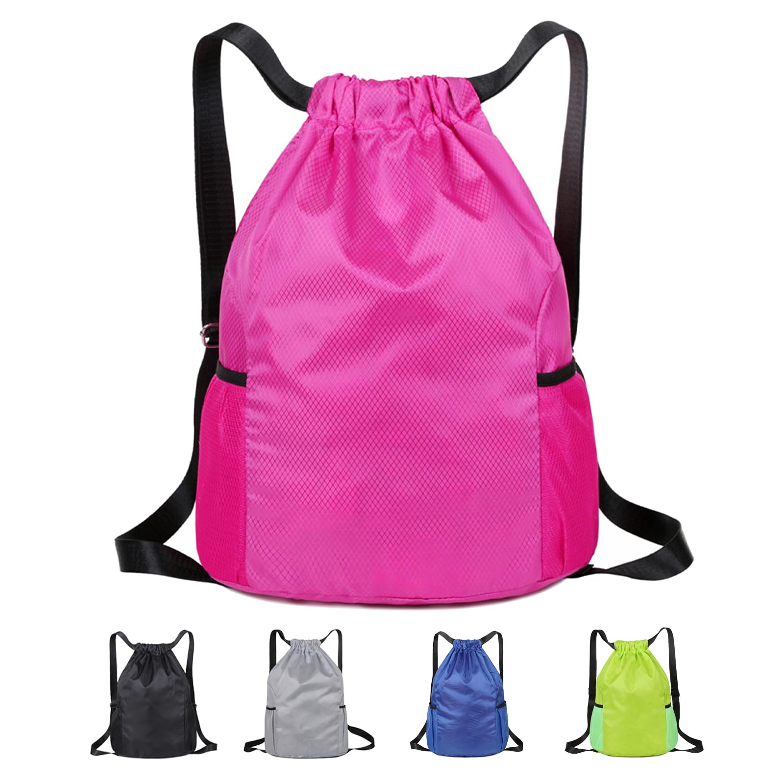 Drawstring Bag, Unisex Large Sports Backpack String Drawstring PE Bags, Sport Gy