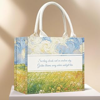 Canvas Tote Bag for Women, Reusable Handbag, Shopping Bags for Grocery Picnics, Easy Storage