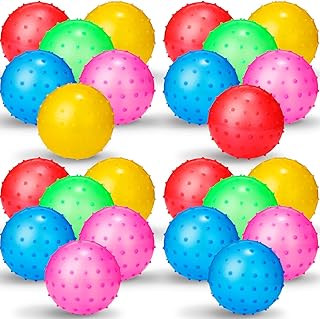 Jerify Knobby Balls Spiky Sensory Bouncy Balls Bulk | Soft Inflatable Bouncy Balls Spiky Massage Stress Ball for Kids Party Favors Classroom Prize Goodie Bag Stuffers Outdoor Play