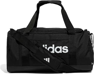 adidas Unisex Essentials Linear Duffel Bag, Black/White, S