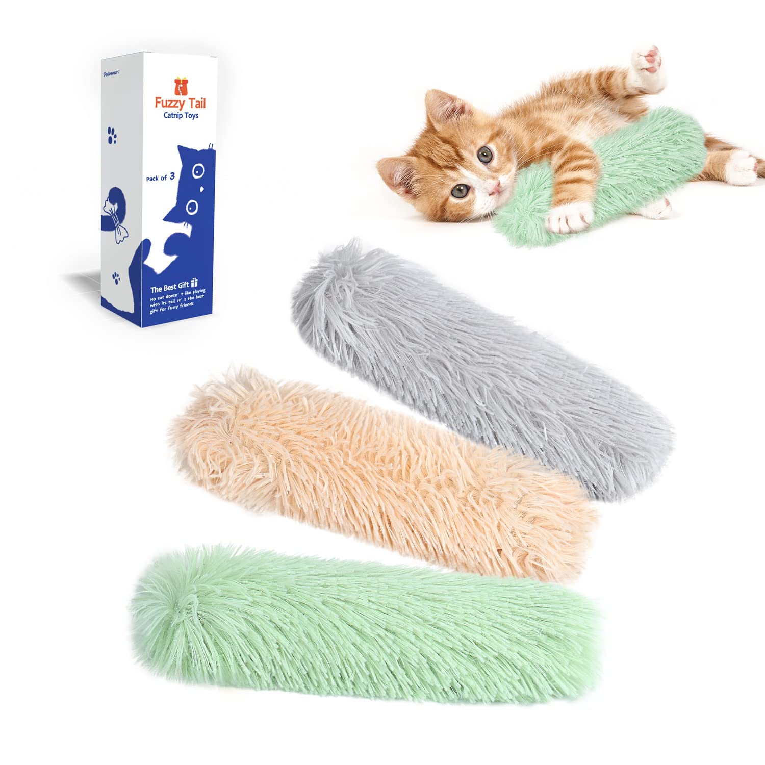 Potaroma Cat Toys Pillows, 3 Pack, Catnip Inside, Indoor Interactive Fun | Crink