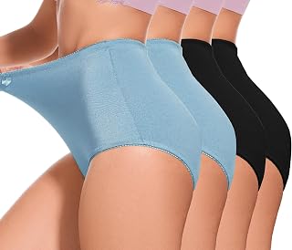 4Pack High Waisted Tummy Control Underwear Women's Girdle Panties Full Coverage Ladies Panties for Women