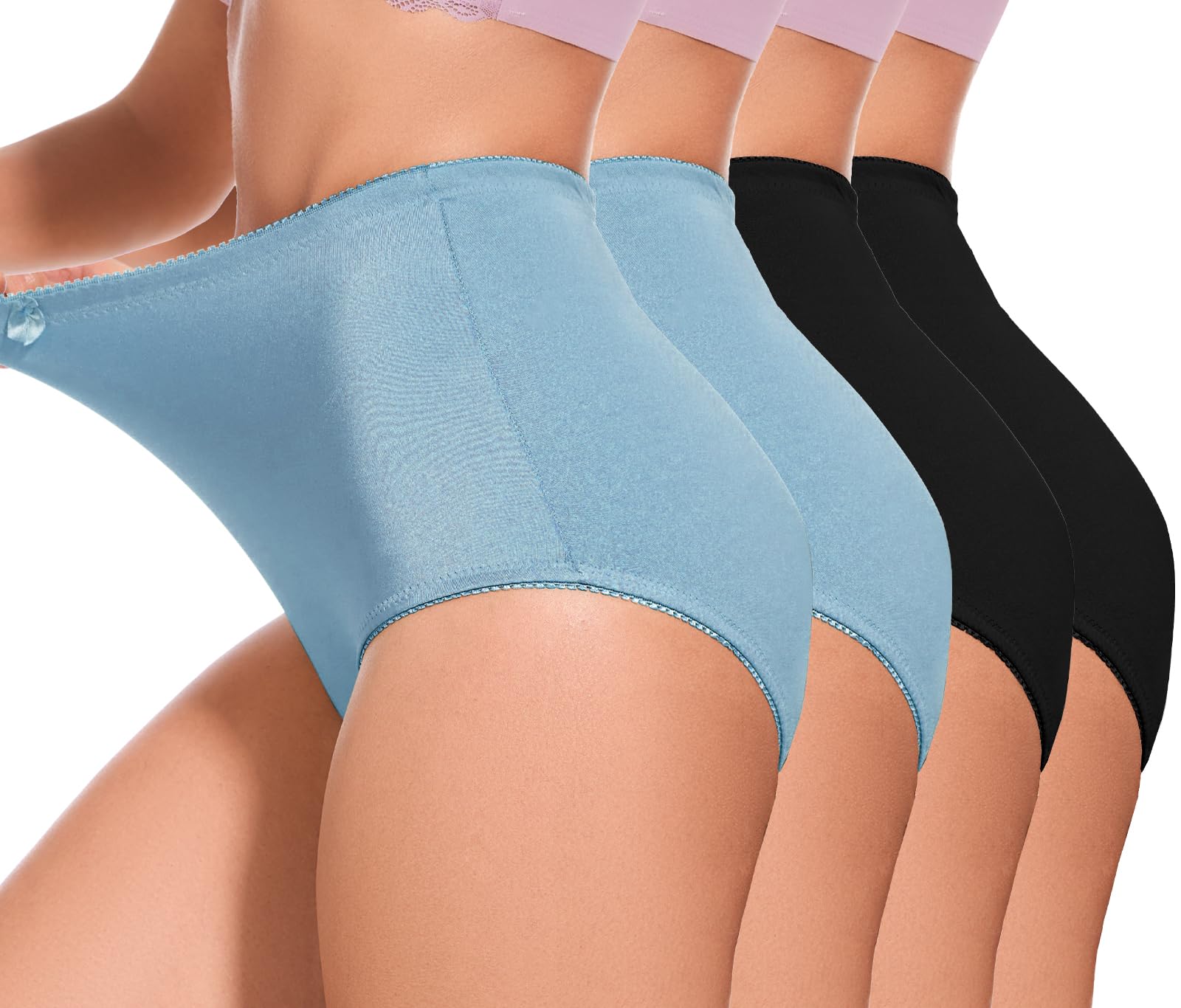 4Pack High Waisted Tummy Control Underwear Women's Girdle Panties Full Coverage 