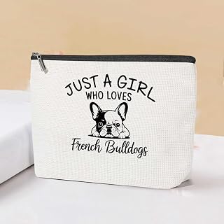 French Bulldog Makeup Bag for Women, Portable Cosmetic Bag, Travel Organizer, Cute Dog Makeup Pouch, Toiletry Accessories, Dog Lover Gift, Women, Friend Gift, Birthday Christmas Gift