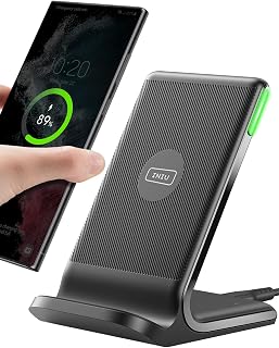 INIU Wireless Charger, 15W Fast Wireless Charging Phone Station with LED | Sleep-Friendly Adaptive Light, Exclusive Temp°Guard, Wireless Charging Station for iPhone 18 17 16 Pro Max, Samsung S26 etc