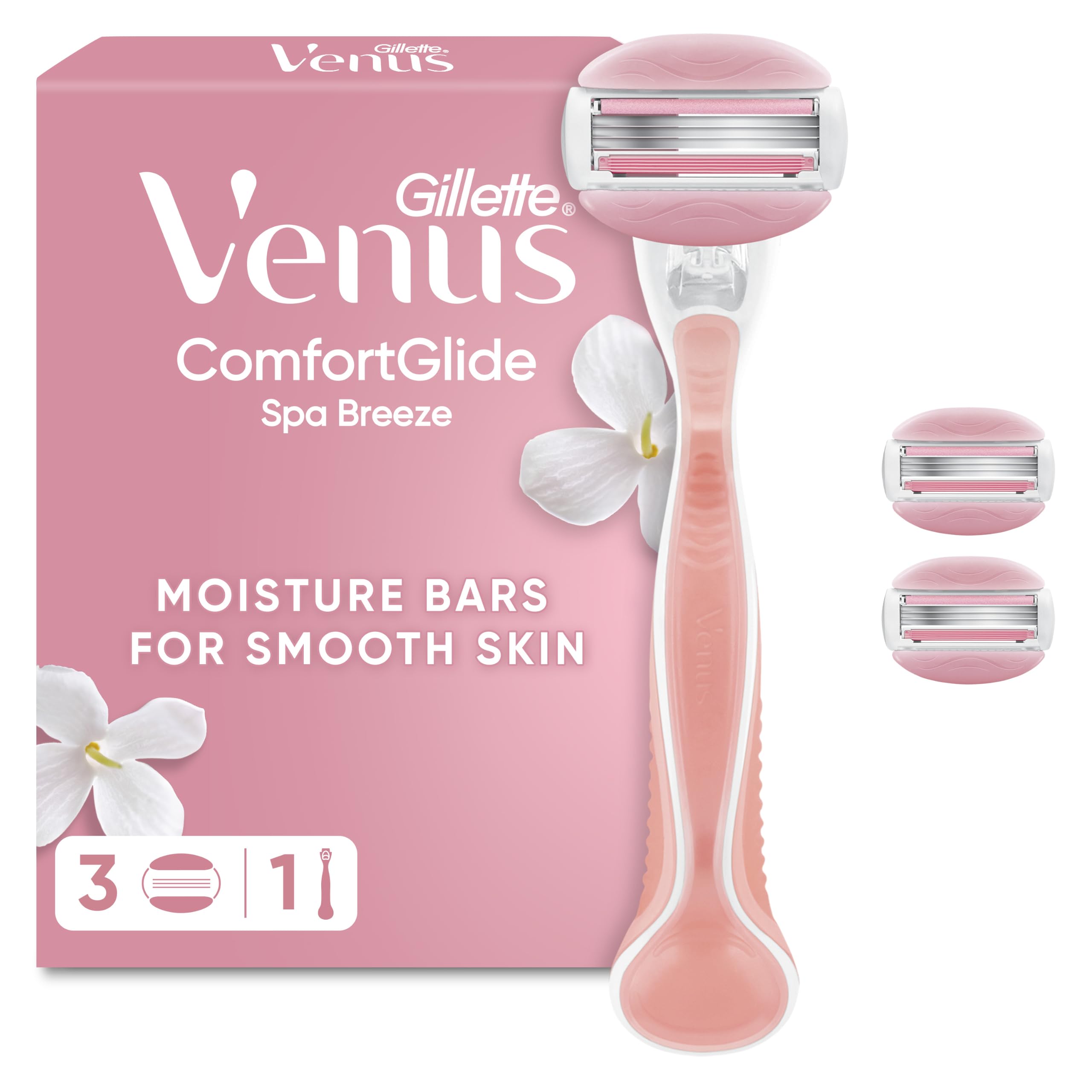 Gillette Venus ComfortGlide Women’s Razor with 3 Refill Cartridges | Reusable Me