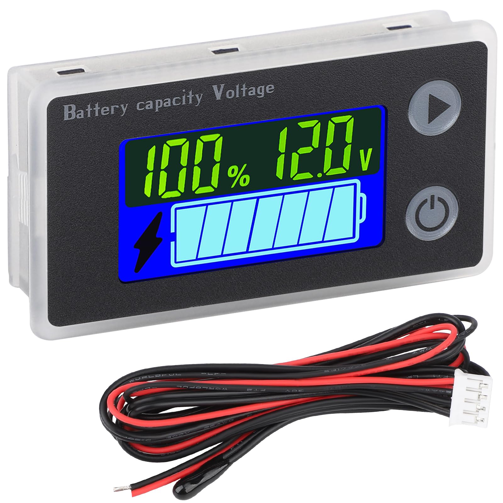 DROK RV Battery Monitor 12v, 10-100v Digital Voltage Meter Battery Capacity Test