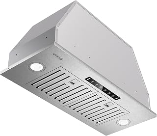 VIKIO HOME Built-in/Insert Range Hood 30 Inch, 980 CFM Hood Vent for Kitchen, Ducted/Ductless Convertible Duct, Stainless Steel Kitchen Vent Hood with Gesture & Touch Control, 2 Baffle Filters