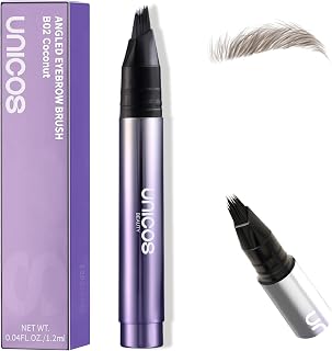 Unicos Eyebrow Pen, Angled Brow Brush, Eyebrow Pencils for Women, Natural Brow Pen, Hair-Like Strokes, 24hrs Long-Lasting, Waterproof, Smudge-Proof, Easy to Use, Multiple Uses, Coconut