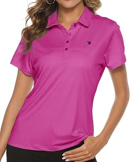 TBMPOY - Polo da golf da donna, leggera, traspirante, a maniche corte, ad asciugatura rapida, 4 bottoni - - XX-Large