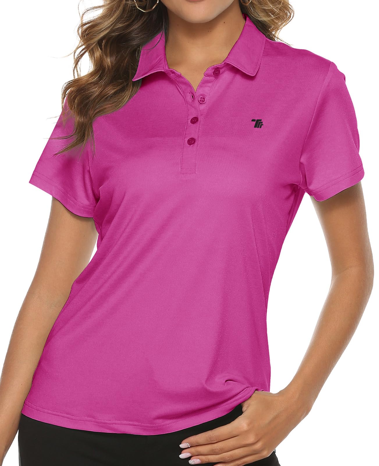 TBMPOY - Polo da golf da donna, leggera, traspirante, a maniche corte, ad asciug
