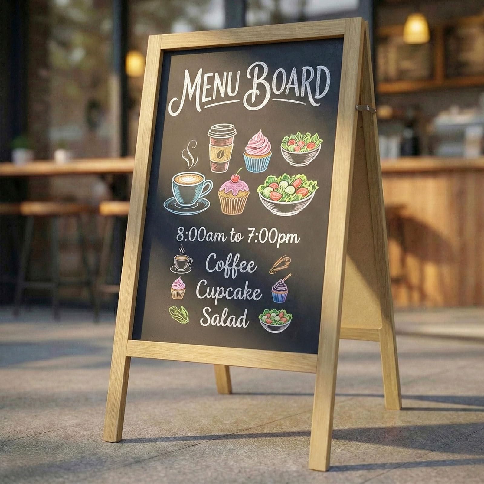TEAKMAMA A Frame Chalkboard Signs 40"x20", Extra Large Chalk Board, Grey | Doubl