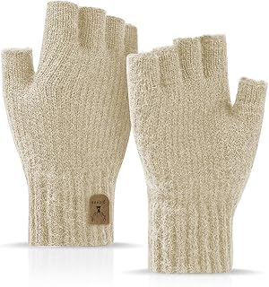 Fingerless Gloves Half Finger Winter Warm Knitted Gloves Working Running Biking Driving for Men Women