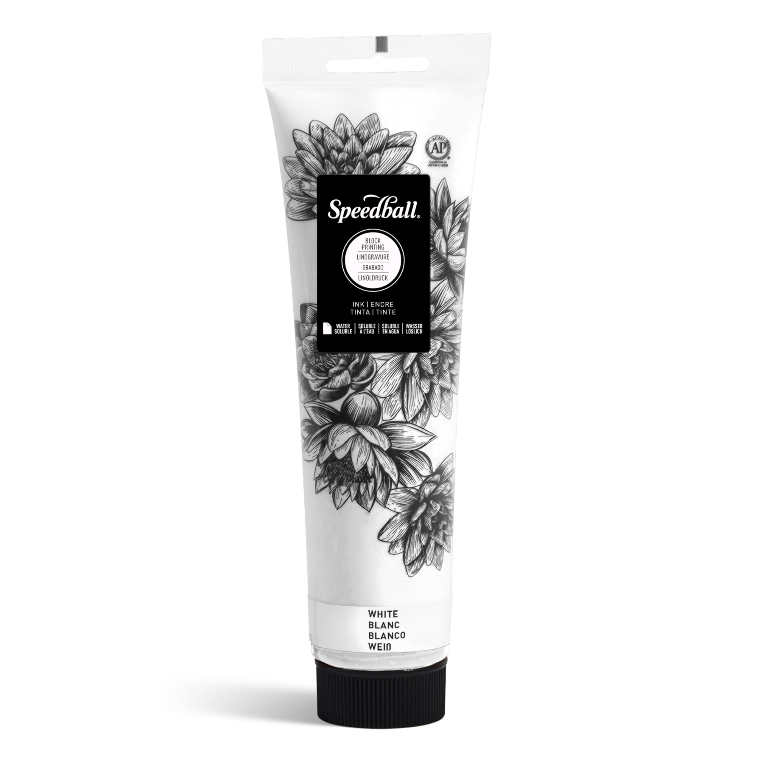 Speedball Water-Soluble Block Printing Ink, 5-Ounce Tube (White)