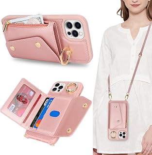 Lipvina Crossbody Wallet Case for iPhone 11 Pro Max,Rose Gold