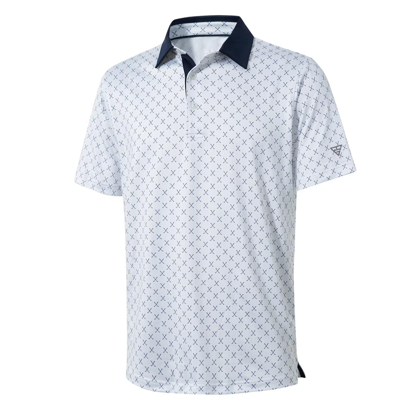 Mens Golf Shirts Dry Fit Short Sleeve Print Performance Moisture Wicking Polo Sh