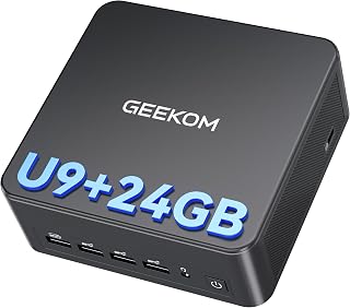 GEEKOM IT13MAX Mini PC, Intel Ultra 9-185H, 24GB LPDDR5 RAM,500GB SSD | 2026 Industrial-Grade Stable, 4K@120Hz Quad Display,Dual USB4, 8×USB, Dual 2.5LAN, WiFi7 for Gaming/Video Editing/Design