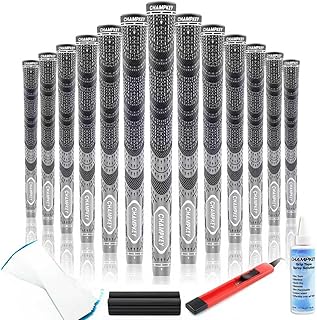 Champkey MCS Hybrid Golf Grips 13 Pack with All Repair Kits | All Weather Control and High Feedback Golf Club Grips