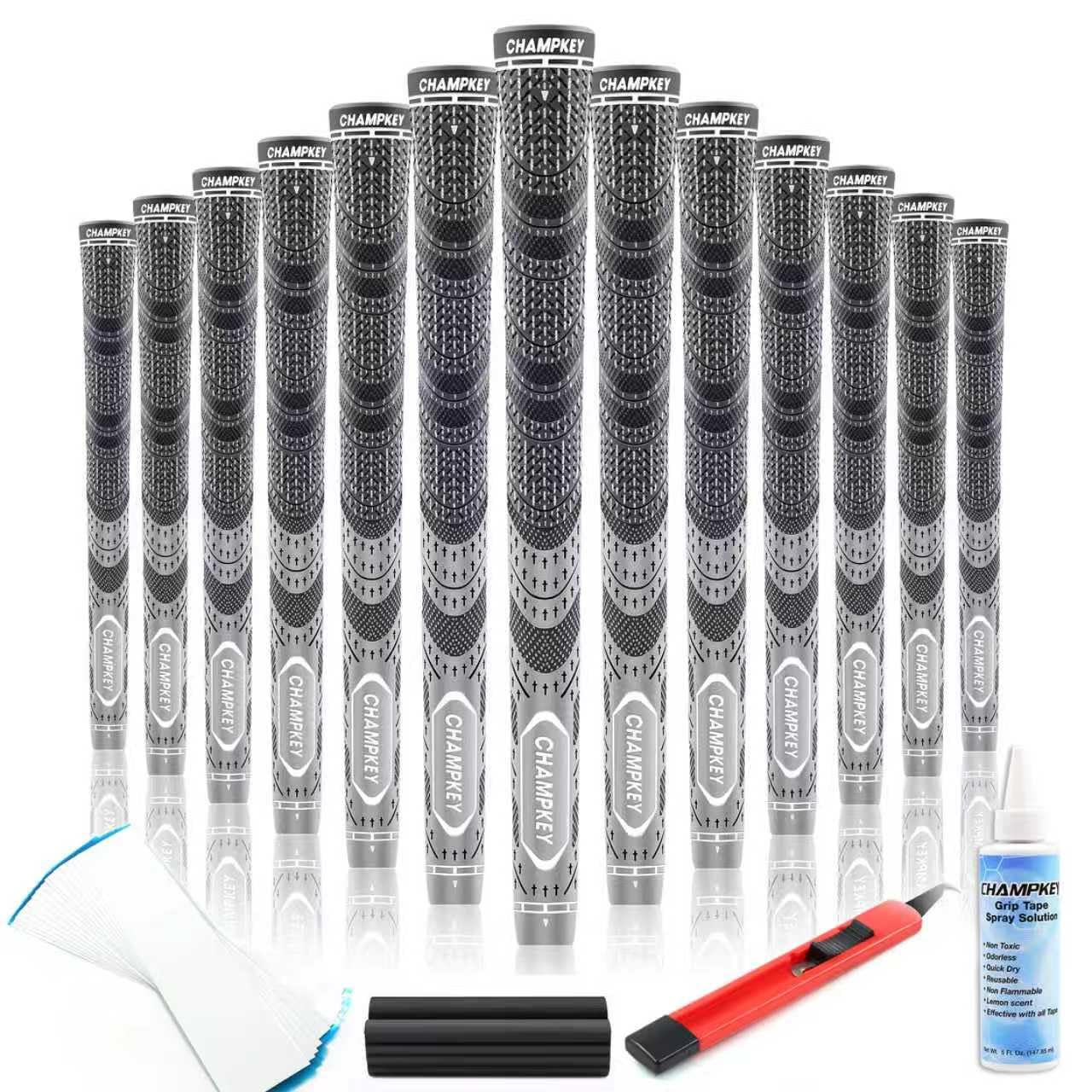 Champkey MCS Hybrid Golf Grips 13 Pack with All Repair Kits | All Weather Contro