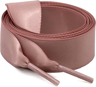 Flat Satin Ribbon Shoelaces: 1 Pair Ladies Soft Shoelaces 2cm Wide