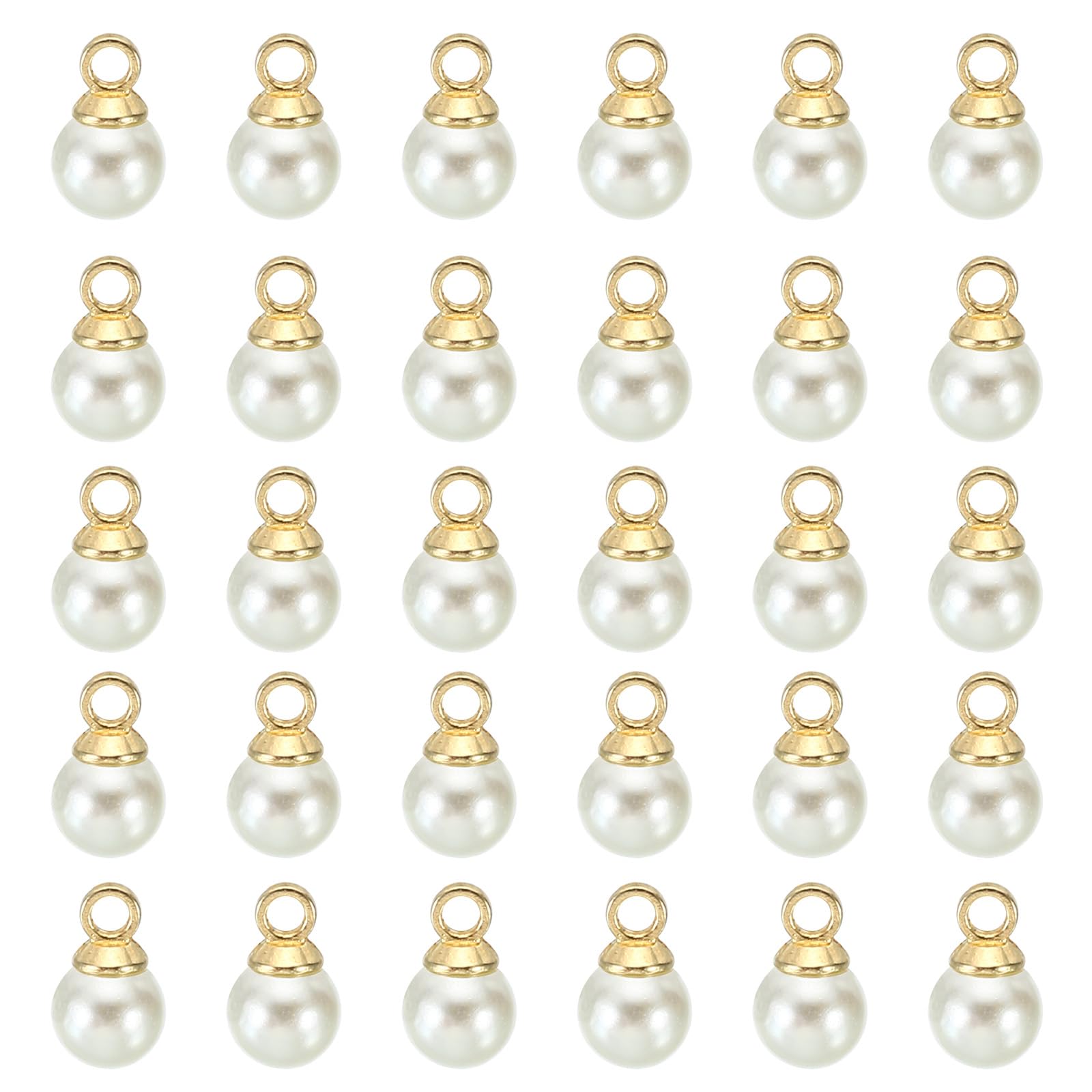100pcs 5mm Faux Pearl Charms Pendants DIY Beautiful Pendants for Jewellery Makin