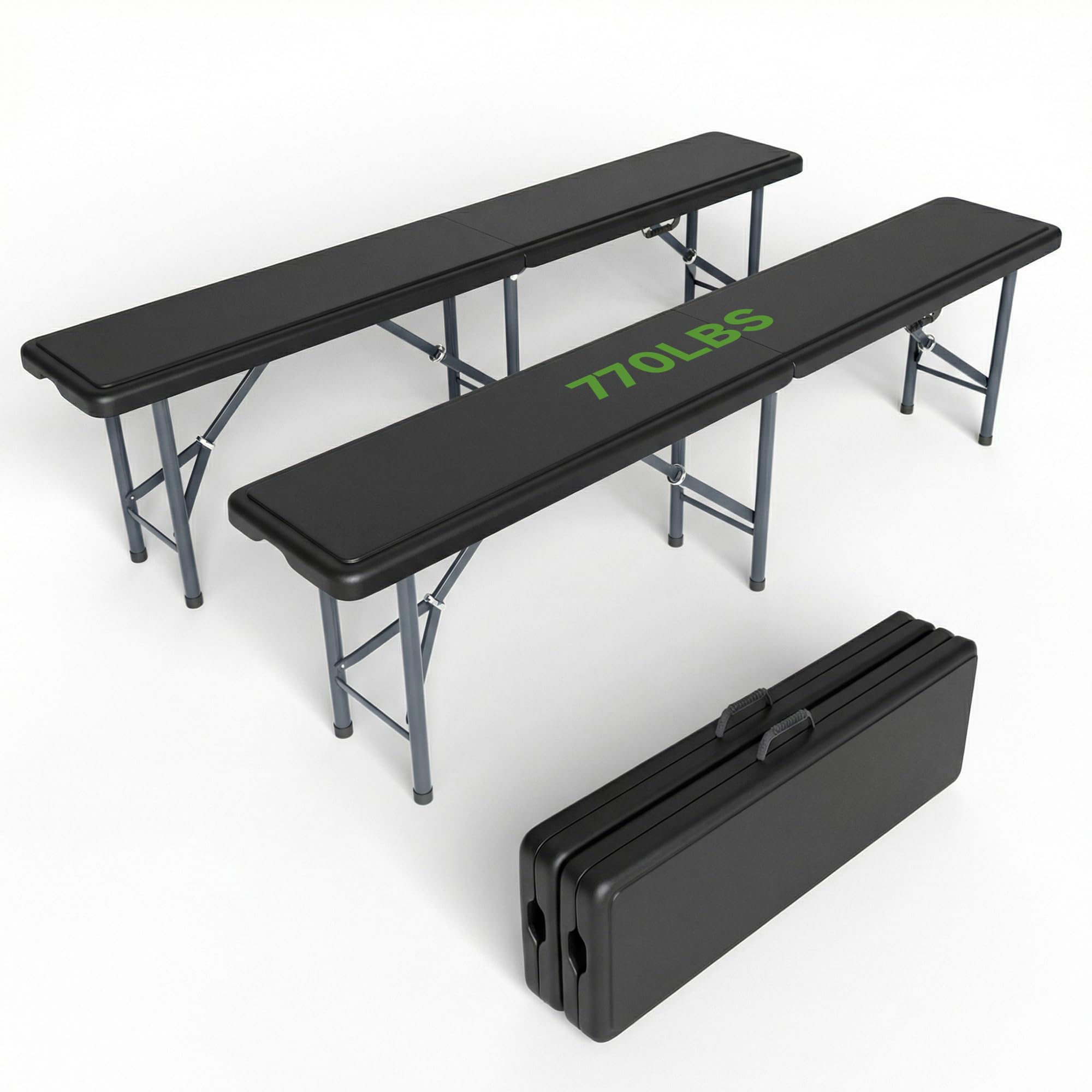 Ortus Collective 6FT Folding Bench - Heavy Duty 770lbs Capacity, Safety Locking 