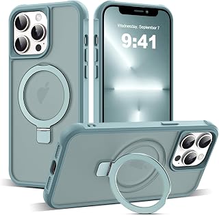 SKYLMW Compatible with iPhone 12 Pro Max Case and iPhone 13 Pro Max with Magnetic Mount Invisible O-Ring Translucent Case 6.7 Inch [Compatible with Mag-Safe] [Excellent Grip Feeling
