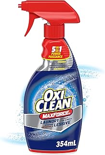 OxiClean MaxForce Laundry Stain Remover Spray, Colour Safe, 354 mL | Enzyme stain remover spray for grease, blood, wine, and tough stains; chlorine bleach-free formula