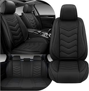 Car Seat Covers for Chevy Colorado 2004-2026, Stylish Sport Seat Cover, Premium Nappa Leather Car Seat Cover. Automobile Seat Covers Sets.(Standard 5 Seats/Pure Black)