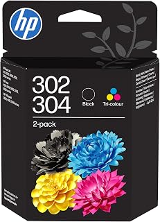 HP 302/304 Black & Tri-colour Original Ink Cartridges 2-Pack | Compatible with DeskJet 1110, 2130, 3630, Envy 4520, OfficeJet 3830, 4650, 5220, 5230, yield 120/100 pages (B82L1AE)