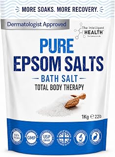 Magnesium Sulphate Bath Salts Soak, Muscle Magnesium Epsom Salts, 1kg | For Bathing and Foot Soaking, for Women & Men, Resealable, Total Body Therapy, Vegan & Cruelty-Free, Reduce Stress & Tension