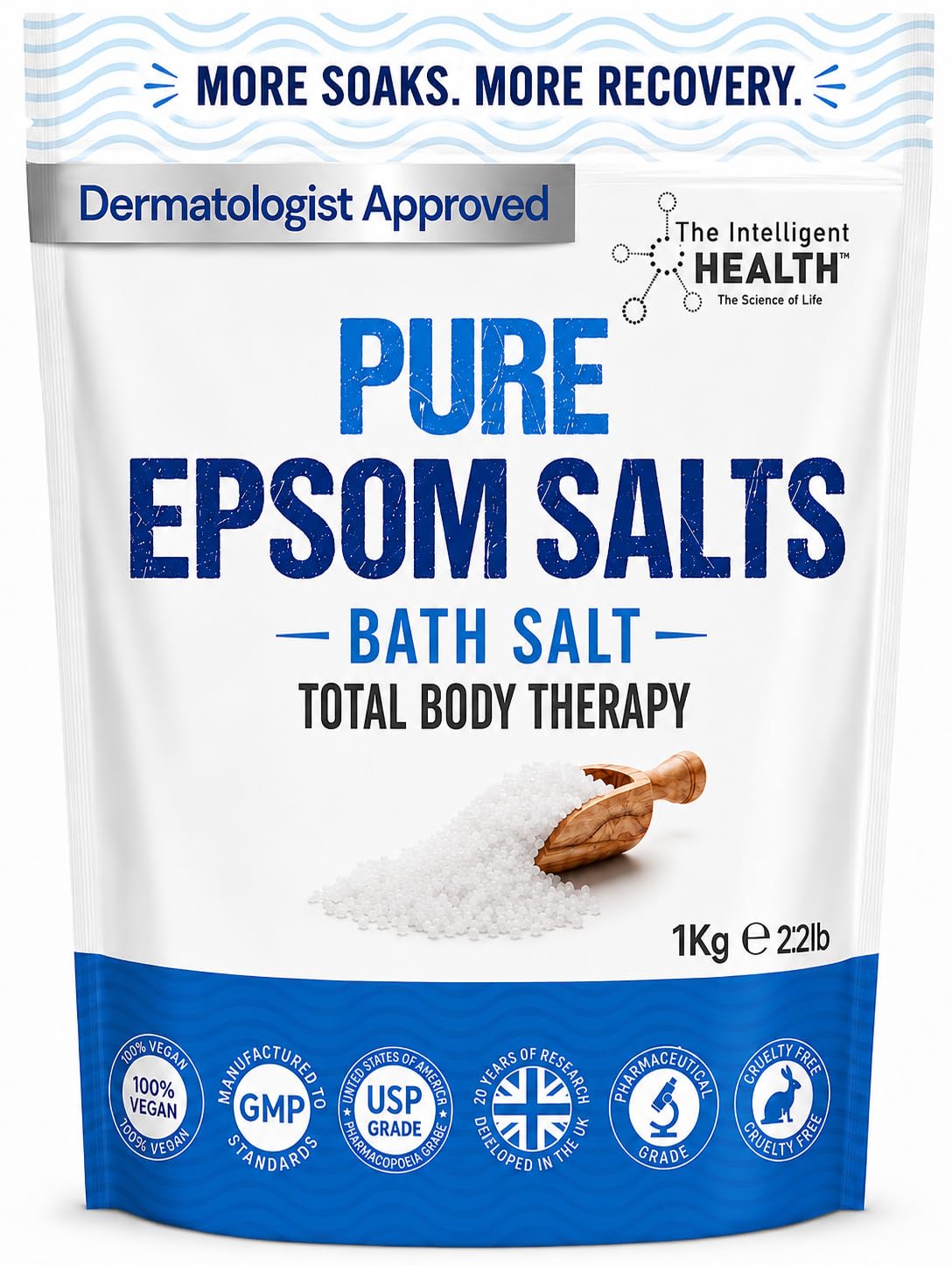 Magnesium Sulphate Bath Salts Soak, Muscle Magnesium Epsom Salts, 1kg | For Bath
