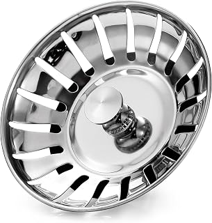 Upgraded Kitchen Sink Plug Strainer Stainless Steel Strainers Sink Plugs Replacement Drain Stopper for Food/Hair Catcher - UK Sinks Hole Diameter (78mm)