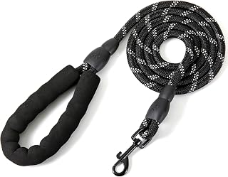 5ft Dog Leash with Comfortable Handle for Walking, Training and Outdoor Activities, Suitable for Pets, Black