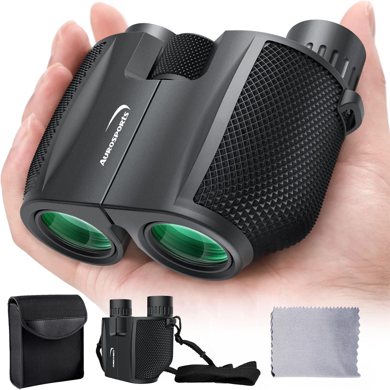 Aurosports 10x25 Compact Binoculars for Bird Watching, Cruise Ship, Travel | Sma