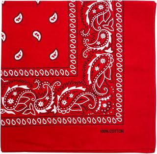MDSTYLE 100% Cotton Bandana for Men & Women 56cm x 56cm Paisley Handkerchief Headband Scarf