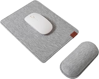 SenseAGE Mouse Pad and Wrist Rest Set, Ergonomic Mouse Pad and Wrist Rest for Keyboard, Comfortable for Easy Typing and Pain Relief, Smoke Grey