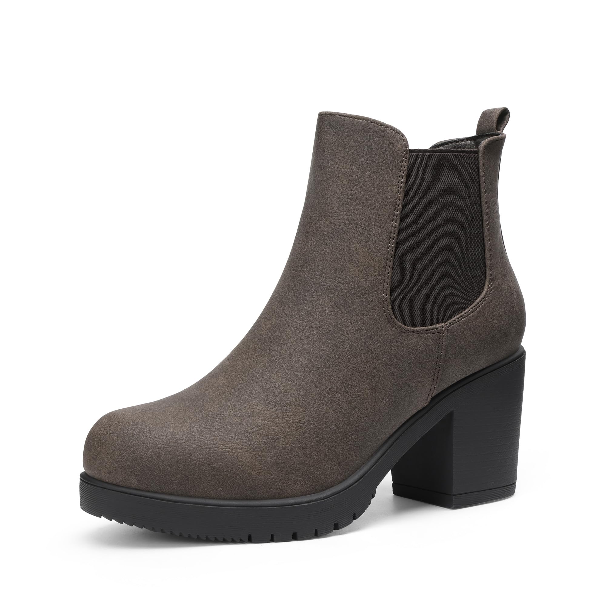 DREAM PAIRS Women's FRE High Heel Chelsea Style Ankle Bootie